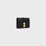 CARD HOLDER WITH FLAP 16 IN SATINATED CALFSKIN BLACK - Image 2